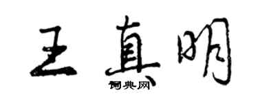 曾慶福王真明行書個性簽名怎么寫