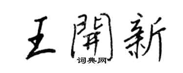 王正良王開新行書個性簽名怎么寫