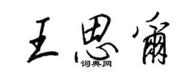 王正良王思爾行書個性簽名怎么寫