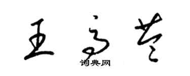 梁錦英王高苓草書個性簽名怎么寫