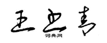 曾慶福王書青草書個性簽名怎么寫