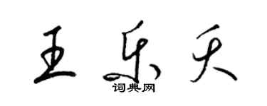 梁錦英王樂夭草書個性簽名怎么寫