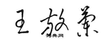 駱恆光王放蘭草書個性簽名怎么寫