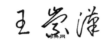 駱恆光王崇漢草書個性簽名怎么寫