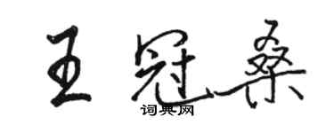 駱恆光王冠桑行書個性簽名怎么寫