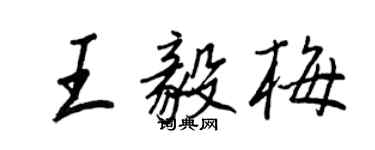 王正良王毅梅行書個性簽名怎么寫