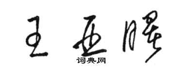 駱恆光王亞曙草書個性簽名怎么寫