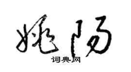 梁錦英姚陽草書個性簽名怎么寫