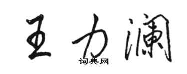 駱恆光王力瀾行書個性簽名怎么寫