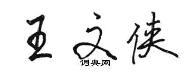 駱恆光王文俠行書個性簽名怎么寫