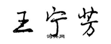 曾慶福王寧芳行書個性簽名怎么寫