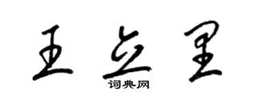 梁錦英王立里草書個性簽名怎么寫