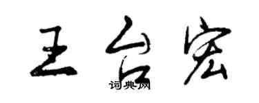 曾慶福王台宏行書個性簽名怎么寫