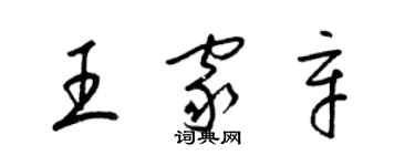 梁錦英王家辛草書個性簽名怎么寫