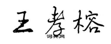 曾慶福王孝榕行書個性簽名怎么寫