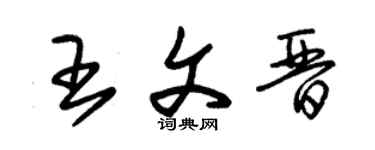 朱錫榮王文晉草書個性簽名怎么寫