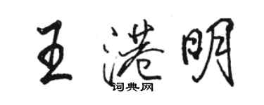 駱恆光王港明行書個性簽名怎么寫