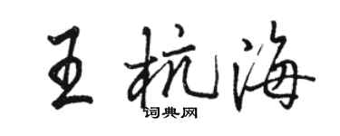 駱恆光王杭海行書個性簽名怎么寫