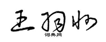 曾慶福王羽州草書個性簽名怎么寫