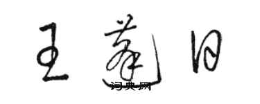 駱恆光王蓬日草書個性簽名怎么寫