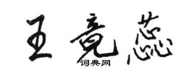 駱恆光王竟蕊行書個性簽名怎么寫