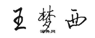 駱恆光王夢西行書個性簽名怎么寫