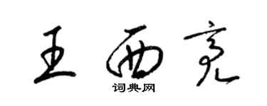 梁錦英王西亮草書個性簽名怎么寫