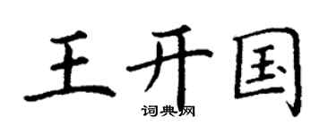 丁謙王開國楷書個性簽名怎么寫