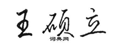 駱恆光王碩立行書個性簽名怎么寫