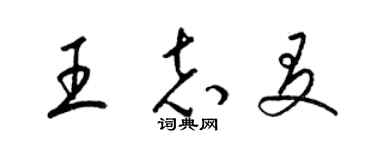 梁錦英王志友草書個性簽名怎么寫