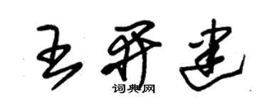 朱錫榮王開建草書個性簽名怎么寫
