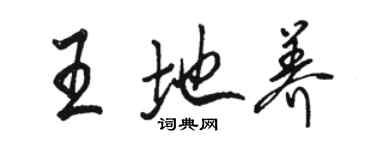 駱恆光王地養行書個性簽名怎么寫