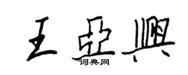 王正良王亞興行書個性簽名怎么寫