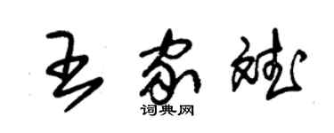 朱錫榮王家斌草書個性簽名怎么寫