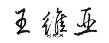 駱恆光王維亞行書個性簽名怎么寫