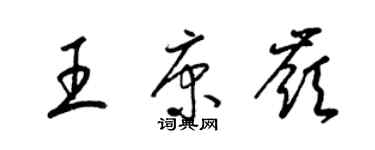 梁錦英王康嶺草書個性簽名怎么寫