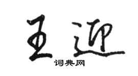 駱恆光王迎行書個性簽名怎么寫