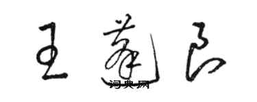駱恆光王蓬良草書個性簽名怎么寫