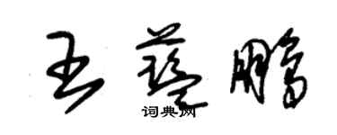 朱錫榮王藍鵬草書個性簽名怎么寫