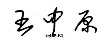 朱錫榮王中原草書個性簽名怎么寫