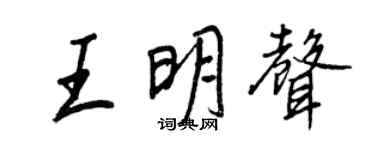 王正良王明聲行書個性簽名怎么寫
