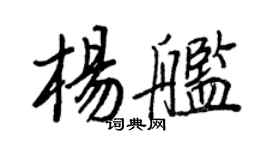 王正良楊艦行書個性簽名怎么寫