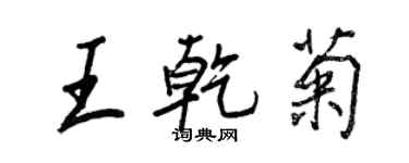 王正良王乾菊行書個性簽名怎么寫