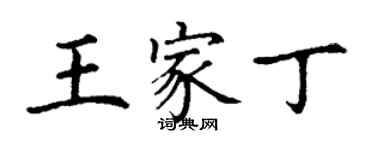 丁謙王家丁楷書個性簽名怎么寫