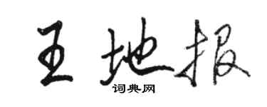 駱恆光王地報行書個性簽名怎么寫