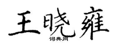 丁謙王曉雍楷書個性簽名怎么寫