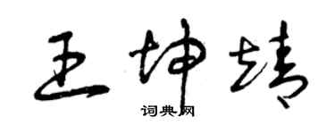 曾慶福王坤靖草書個性簽名怎么寫