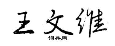 曾慶福王文維行書個性簽名怎么寫