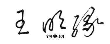 駱恆光王明緣草書個性簽名怎么寫