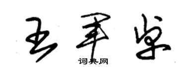 朱錫榮王軍卓草書個性簽名怎么寫